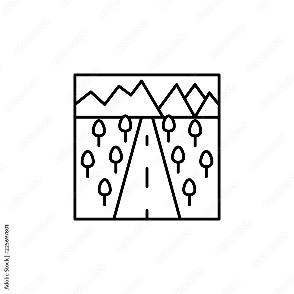 Poster road outline icon. element of landscape outline icon for mobile concept and web apps. thin line road