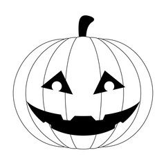 Isolated cute halloween pumpkin icon. Vector illustration design