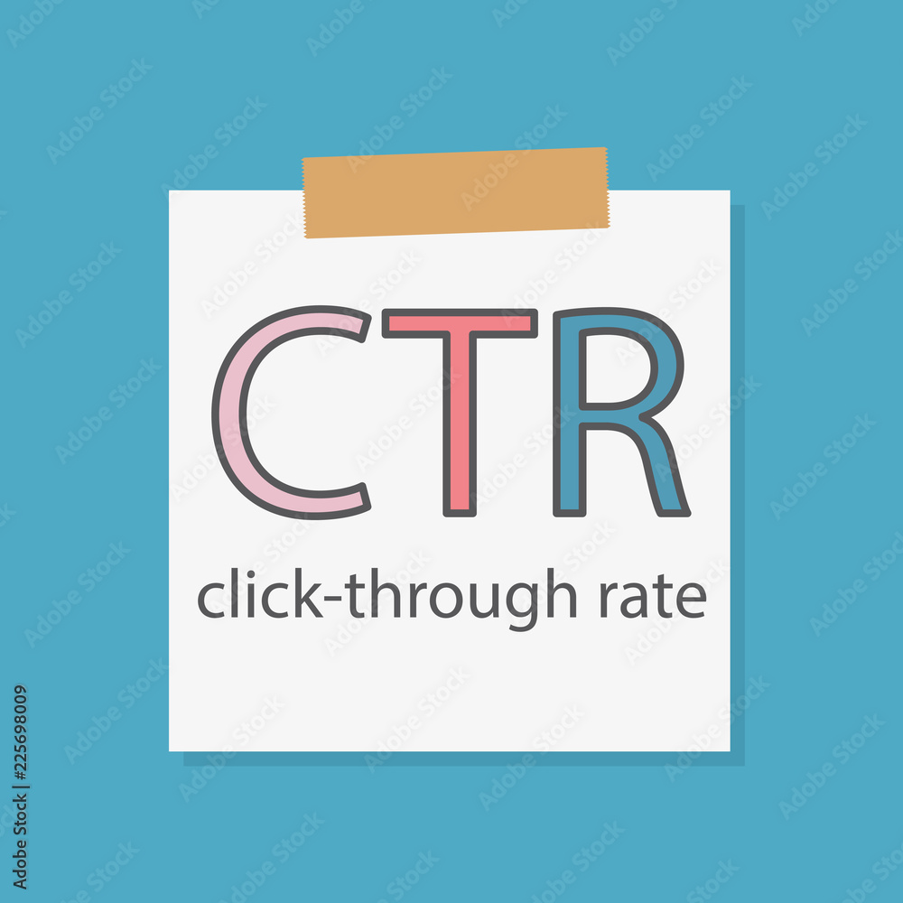 Aufkleber ctr click-through rate written in a notebook paper- vector illustration