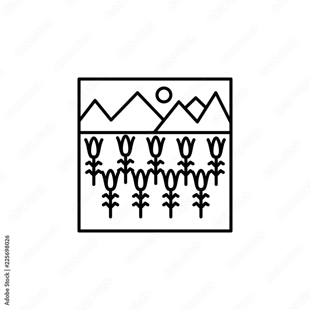 Poster corn outline icon. element of landscape outline icon for mobile concept and web apps. thin line corn