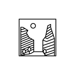canyon outline icon. Element of landscape outline icon for mobile concept and web apps. Thin line canyon outline icon icon can be used for web and mobile