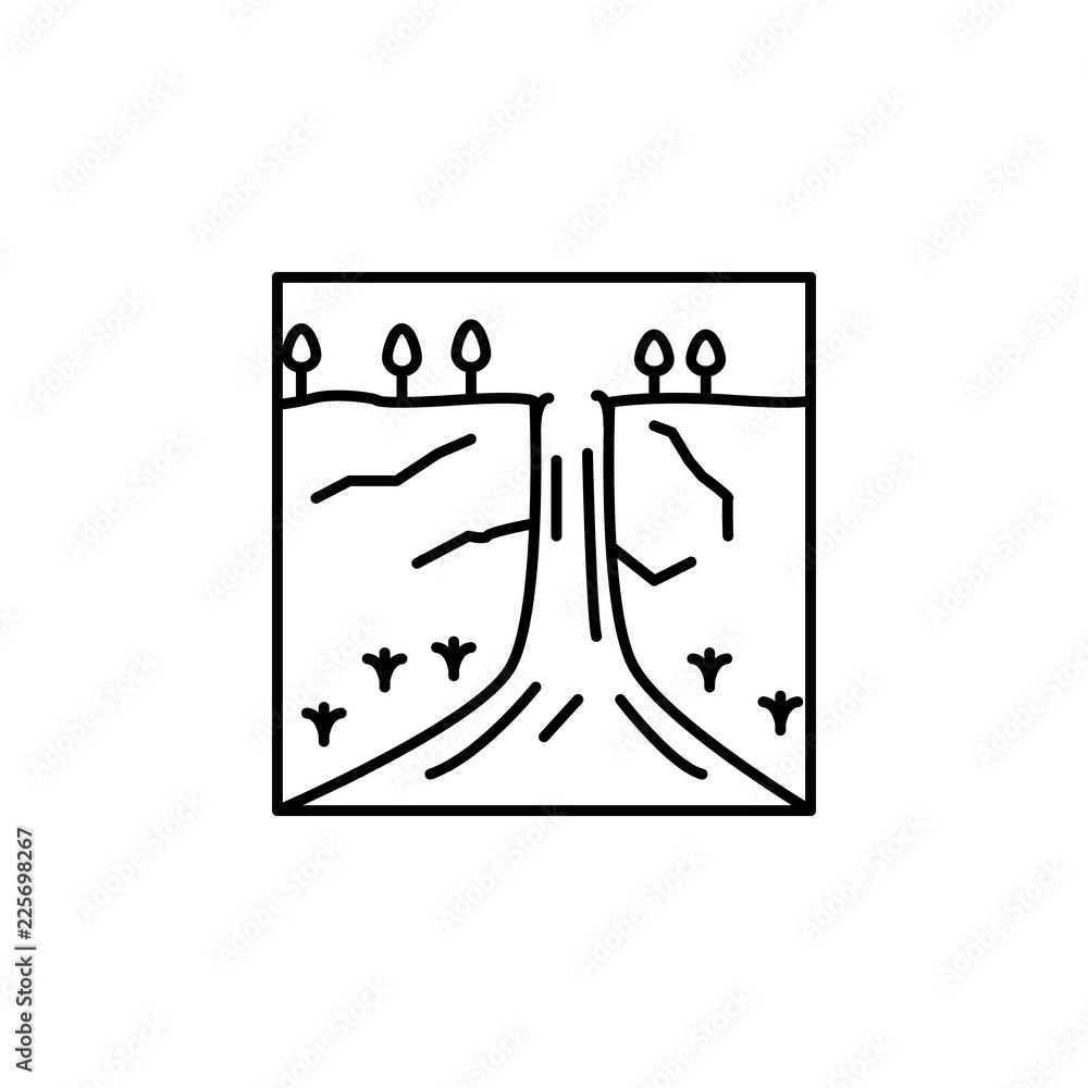 Poster big fall outline icon. element of landscape outline icon for mobile concept and web apps. thin line 