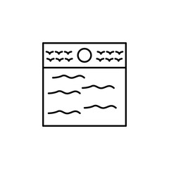 ocean outline icon. Element of landscape outline icon for mobile concept and web apps. Thin line ocean outline icon icon can be used for web and mobile