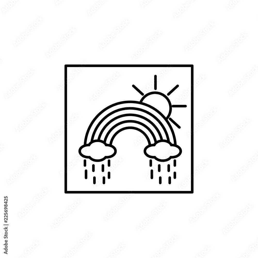 Poster rainbow outline icon. element of landscape outline icon for mobile concept and web apps. thin line r