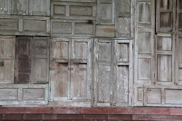 Closeup of  designed old wooden wall.