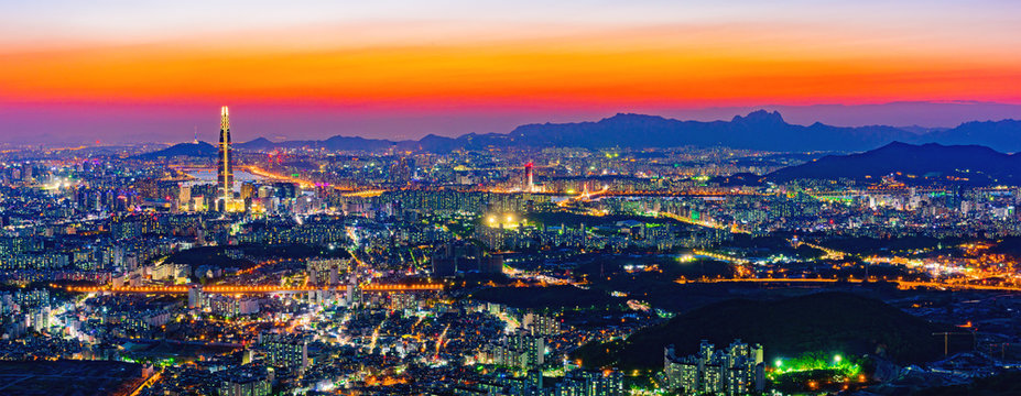 Twilight at Seoul,South Korea. © chanchai