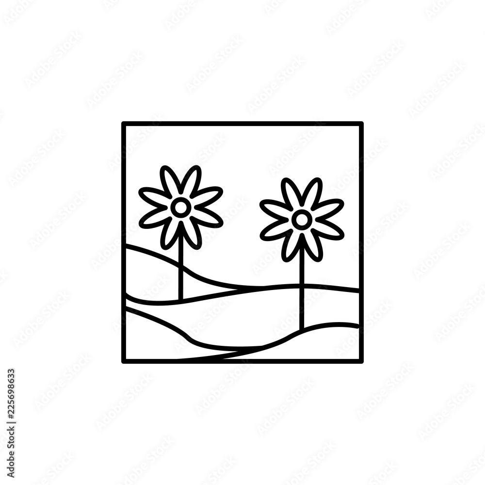 Poster daisy outline icon. element of landscape outline icon for mobile concept and web apps. thin line dai