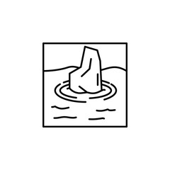 iceberg outline icon. Element of landscape outline icon for mobile concept and web apps. Thin line iceberg outline icon icon can be used for web and mobile