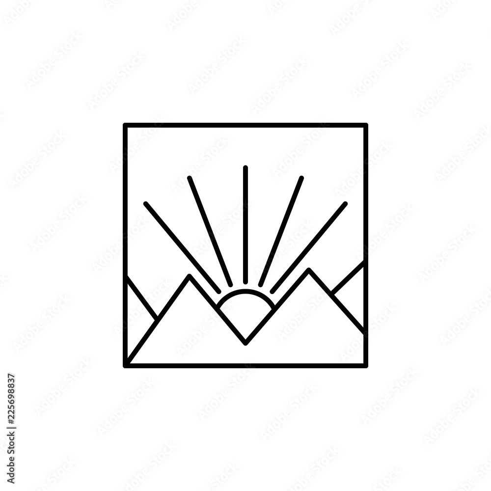 Poster dawn outline icon. element of landscape outline icon for mobile concept and web apps. thin line dawn
