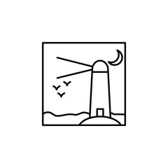 lighthouse outline icon. Element of landscape outline icon for mobile concept and web apps. Thin line lighthouse outline icon icon can be used for web and mobile