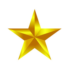gold star icon isolated vector illustration