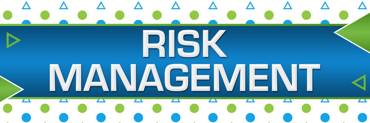 Risk Management Green Blue Basic Shapes Triangles Horizontal 