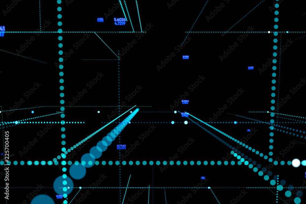 Aufkleber futuristic line and points. hud element. technology concept. 3d landscape. big data