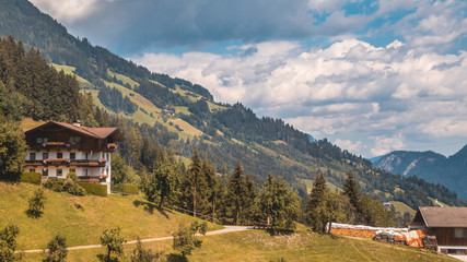 Fototapeta na wymiar Beautiful alpine view at Fuegen - Zillertal - Tyrol - Austria
