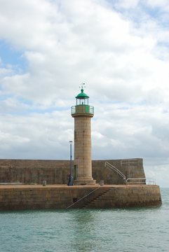 BINIC_ FRANCE,30 SEPTEMBER, 2018:Lighthouse in the port of Binic Brittany