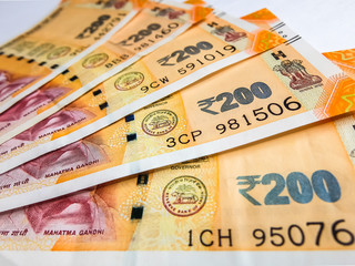200 Indian rupees, new notes.