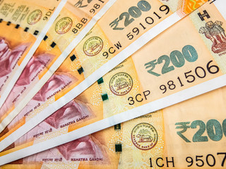 200 Indian rupees, new notes.