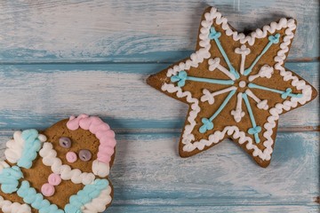 Gingerbread Cookies on Wood