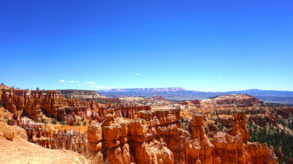Overlook of Hoodoo Rock Formations in Bryce Canyon National Park, Utah