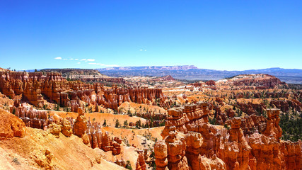 Overlook of Hoodoo Rock Formations in Bryce Canyon National Park, Utah