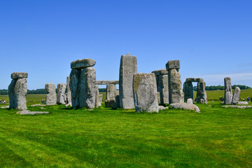 Stonehenge with green grass in summer