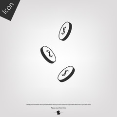 Drop coin money icon
