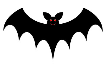 Murciélago tenebroso sobre fondo blanco.