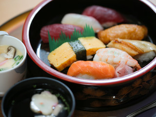 sushi on a plate