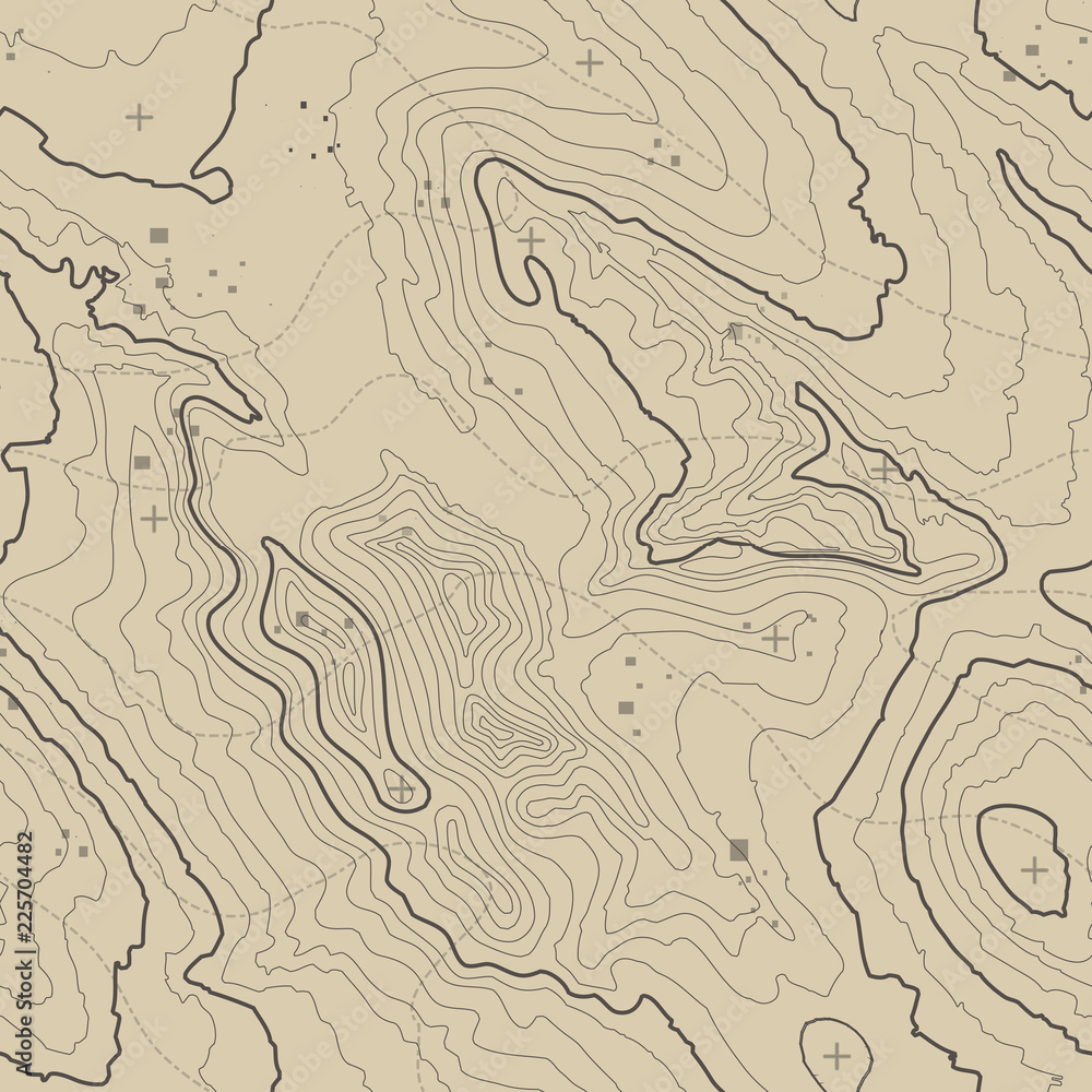 Fototapete topographic map background concept with space for your copy. topography lines art contour , mountain
