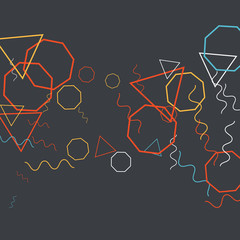 Geometric Memphis Background. Simple Pattern for Postcard, Print, Banner or Poster. Modern Abstract Background. Vector Texture in Trendy Minimalistic Style