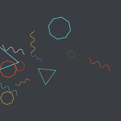 Geometric Memphis Background. Simple Pattern for Postcard, Print, Banner or Poster. Modern Abstract Background. Vector Texture in Trendy Minimalistic Style