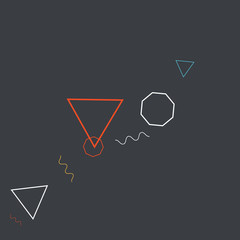 Geometric Memphis Background. Simple Pattern for Postcard, Print, Banner or Poster. Modern Abstract Background. Vector Texture in Trendy Minimalistic Style