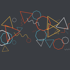 Geometric Memphis Background. Simple Pattern for Postcard, Print, Banner or Poster. Modern Abstract Background. Vector Texture in Trendy Minimalistic Style