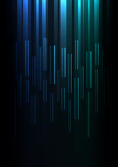 blue green overlap pixel speed in dark background, geometric layer motion backdrop, simple technology template, vector illustration