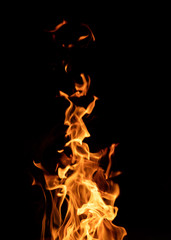 Fototapeta premium Texture of flame, isolated on black background