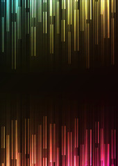 multicolor overlap pixel speed in dark background, geometric layer motion backdrop, simple technology template, vector illustration