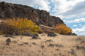 Ancient rocks and autumn colors