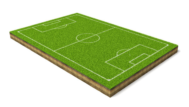 3d rendering of a soccer grass sport field with white lines