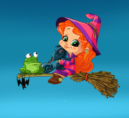 Little witch flying