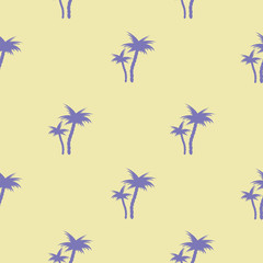 Fototapeta na wymiar Tropical blue palm trees. Seamless vector pattern.