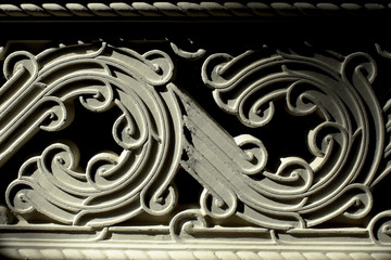 Abstract ornamental carved stone with light and shadow