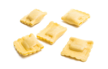 square ravioli isolated