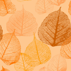 Seamless floral pattern with autumn leaves.
