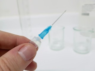 Disposable syringe isolated