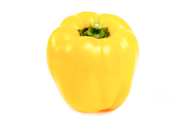 Yellow bell pepper isolated on white background