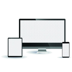 computer with blank screen isolated on white
