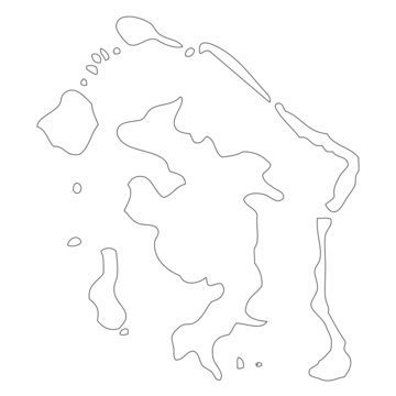 Map of the island of Bora Bora