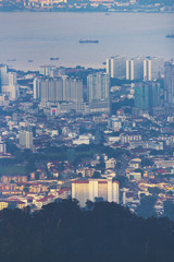 Fototapeta premium Penang cityscape, view from Penang hills