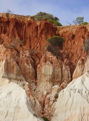 Falaise blanche et ocre de l'Algarve