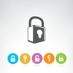 key and pad lock icons 